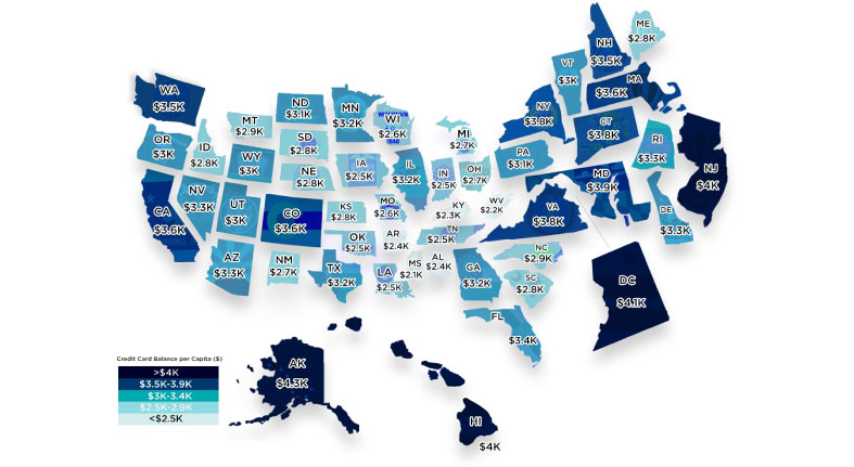 lllustrating the Credit Card Debt Burden in All 50 States